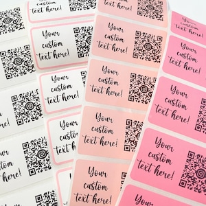 Custom QR Code Stickers, Instagram Qr Code Labels, Qr Code Thank You Sticker, Small Business Label, Social Media Facebook Thermal Labels