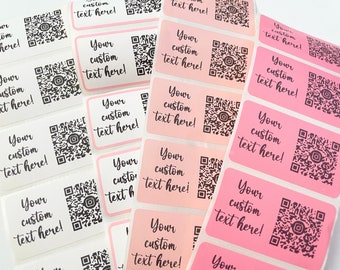 Custom QR Code Business Stickers, Social Media Labels
