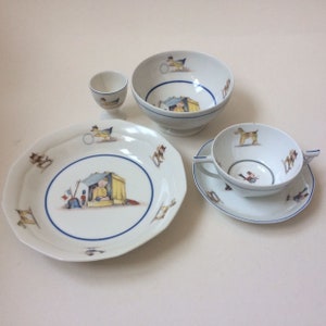 1920 Limoge Chapus et Fils Servicio Infantil 5 piezas