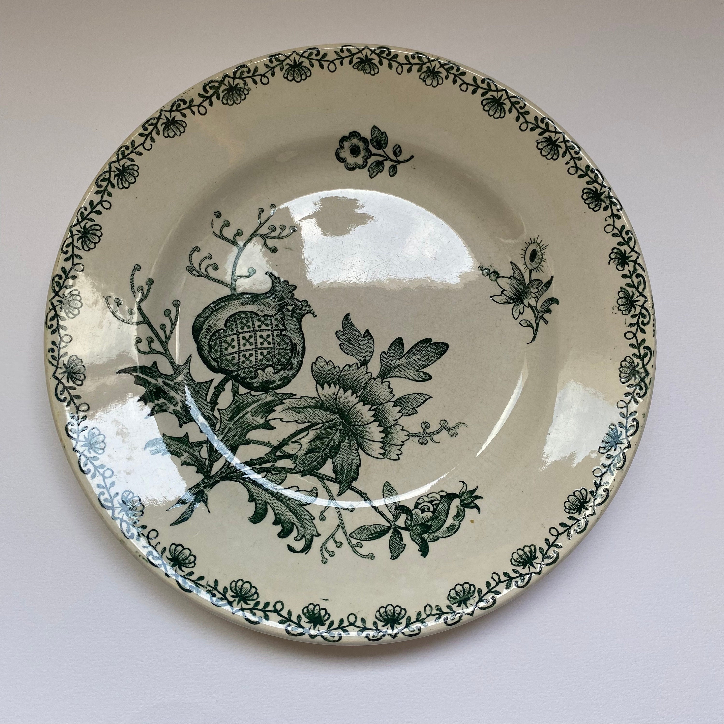 ASTIER de VILLATTE - レア サルグミンヌ SARREGUEMINES FAVORI グリーン 1枚 ASTIER de VILLATTE - レア サルグミンヌ SARREGUEMINES FAVORI