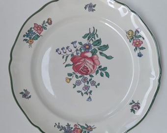 1940s-1980s Vintage Vileroy Boch Plate Flat 19cm Flowers Hand Paint 2 pieces together