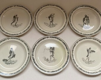 Début 19th century Creil diner plate Horoscope 1-5