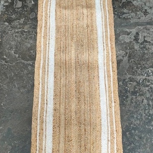 Rugs-Runner Jute Rug Hand Braided Custom Size Rug Farmhouse Jute Area Rug for Home Decor-Hallway-Kitchen- Living Room-Eco friendly-Gifts