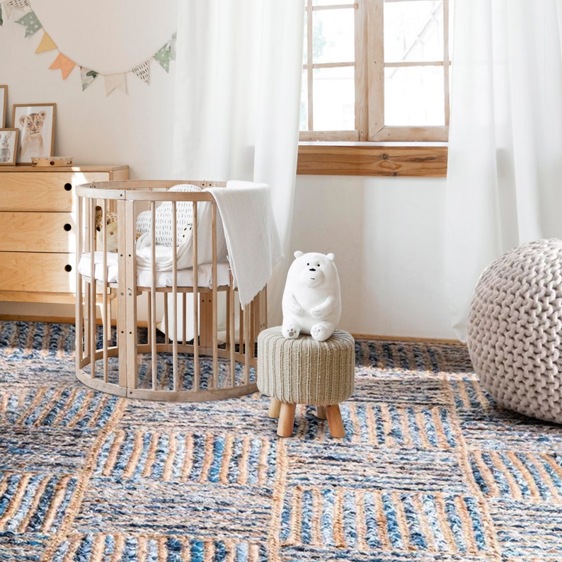 Rugsrunner Jute Chindi Rug Hand Braided Custom Size Rug Denim Etsy UK