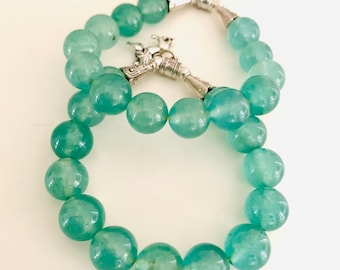 Valentines Gifts for her-Beaded Bracelet-Green Fluorite Gemstone Bracelet-Crystal Bracelet-Gift for her-Gift for Women-Girlfriend Gift-Mom
