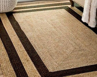 Jute rug woven-Jute rug border-Jute rug uk-Jute rugs for living room-Home decor rugs-Jute rugs pattern-Natural Jute Rug-Jute Braided Rug