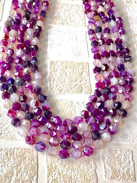 Purple best sale agate necklace