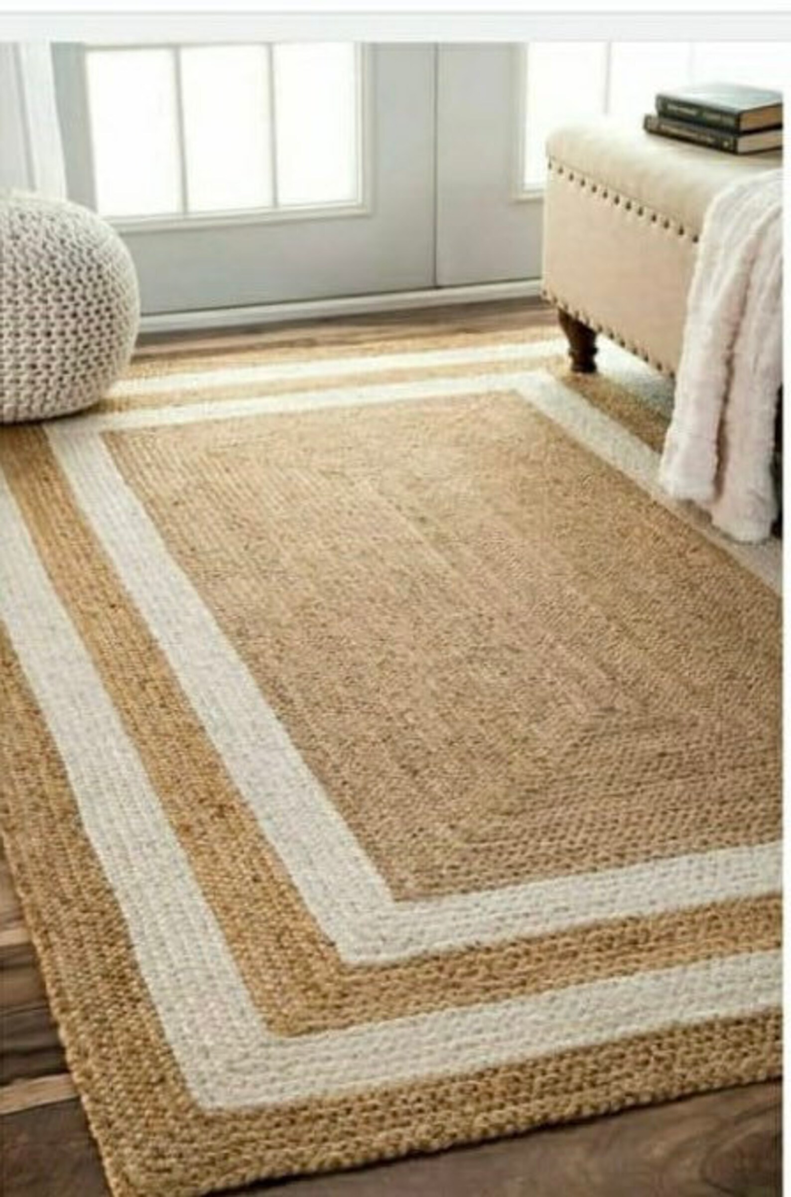 Rugs Jute Floor Rug Hand Made Natural Jute Rugbohemian Etsy UK