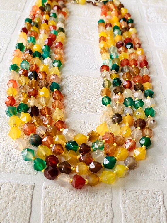 yellow agate necklace