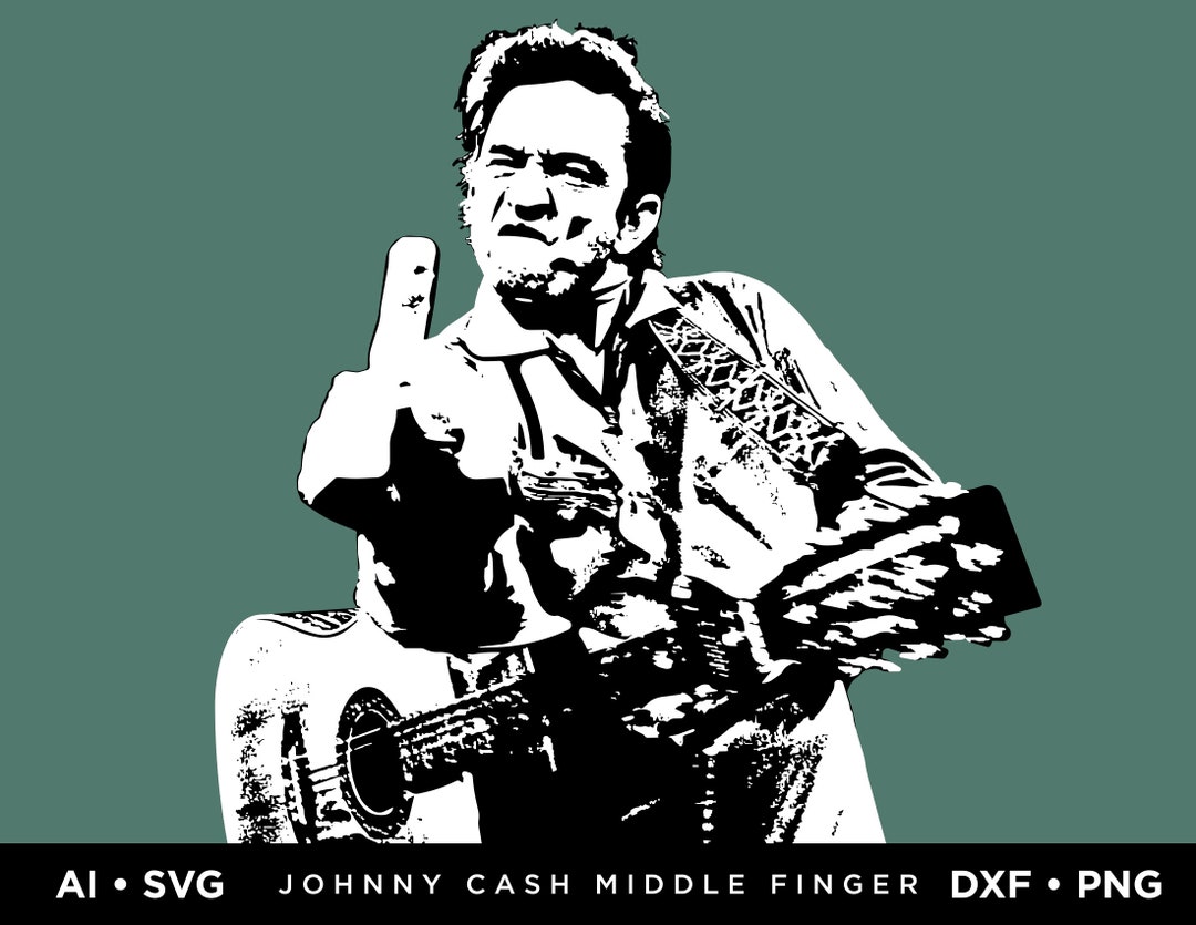Johnny Cash Middle Finger Etsy