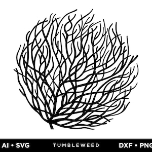 Può includere: Silhouette in bianco e nero di un tumbleweed, un cespuglio secco che rotola con il vento.