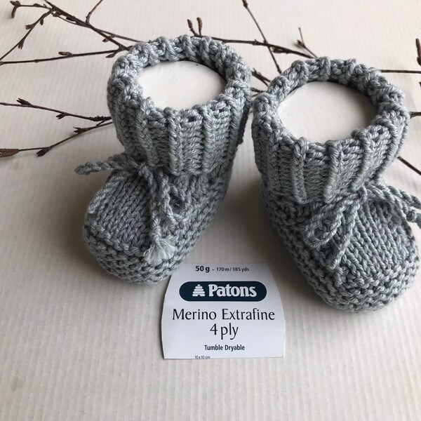 Babyschuhe handgestrickt, Merinowolle, 3 versch.Größen, 0-12 Monate, Babyschühchen gestrickt, Babysocken