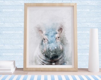 ANIMAL HIPPOPOTAMUS POSTER GIFT HIPPO ART PHOTO PRINT OBAMA HOPE PARODY