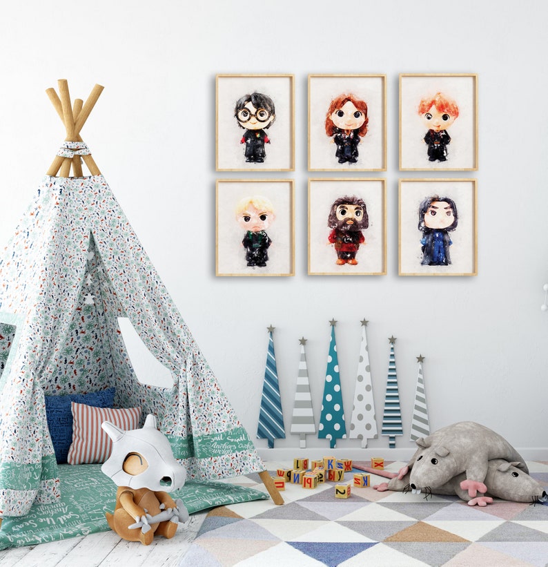 HARRY POTTER Wall ART Prints Set Nursery Poster Gift Boys Etsy