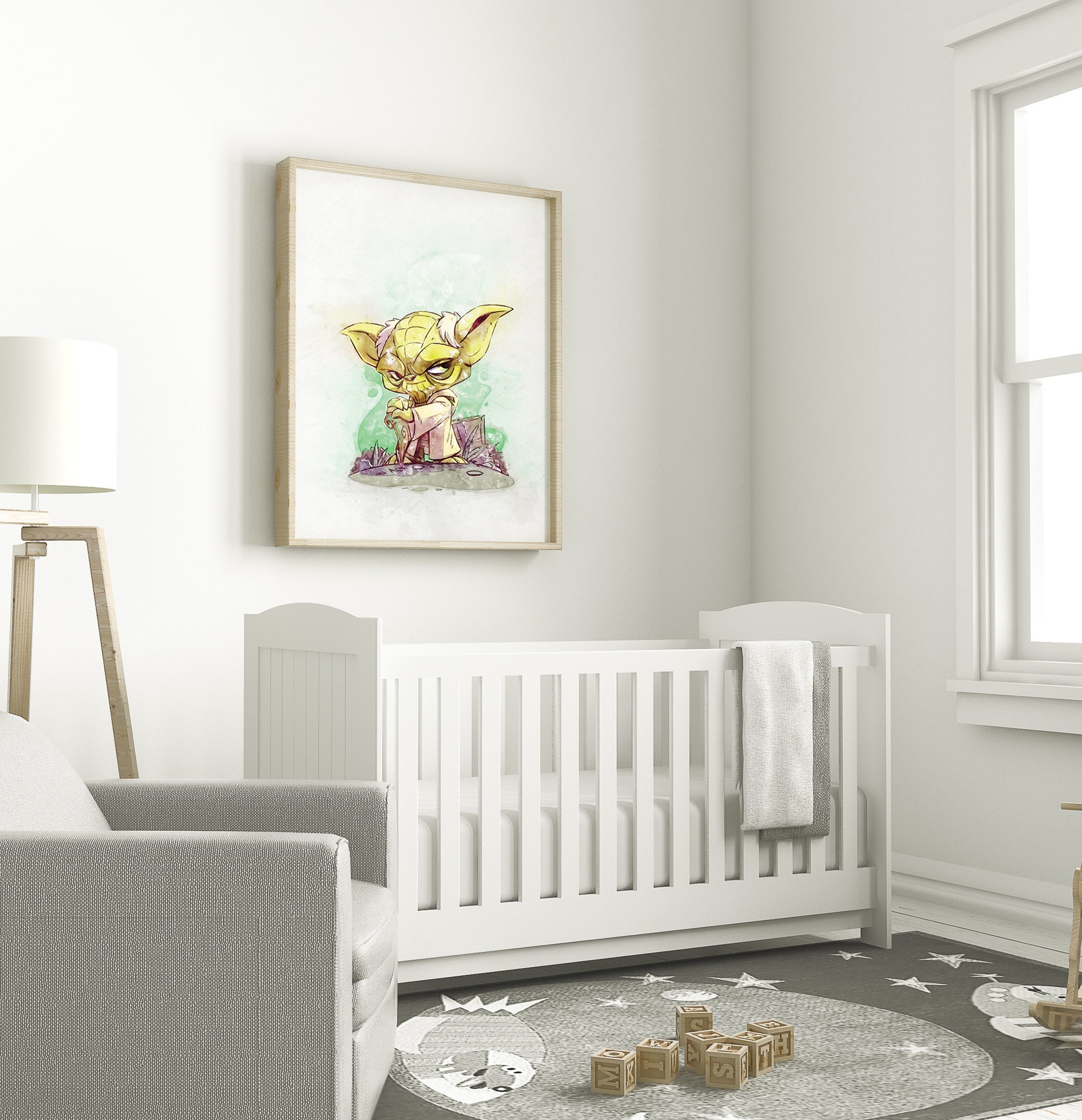 Yoda Star Wars Baby Print Nursery Decor Digital Download Wall | Etsy