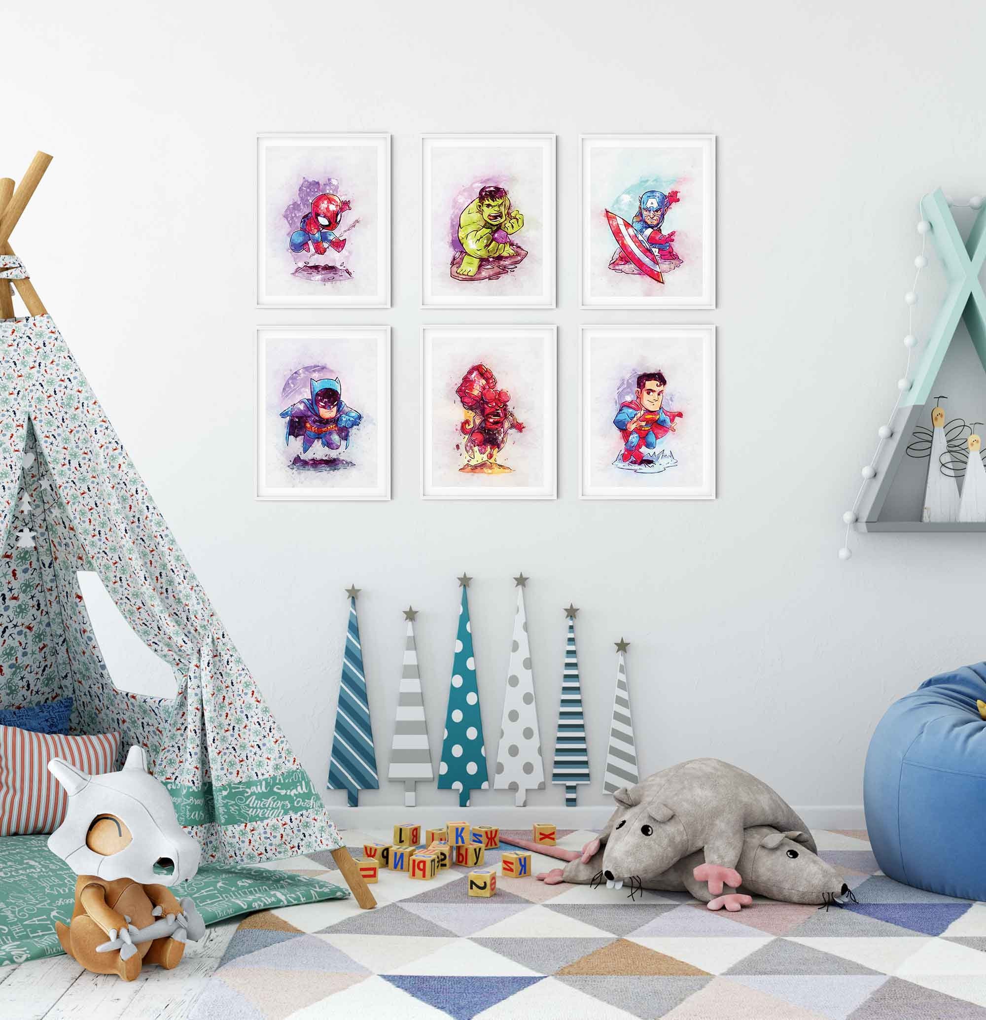 Superhero Marvel Avengers Print Nursery Decor Printable Wall | Etsy