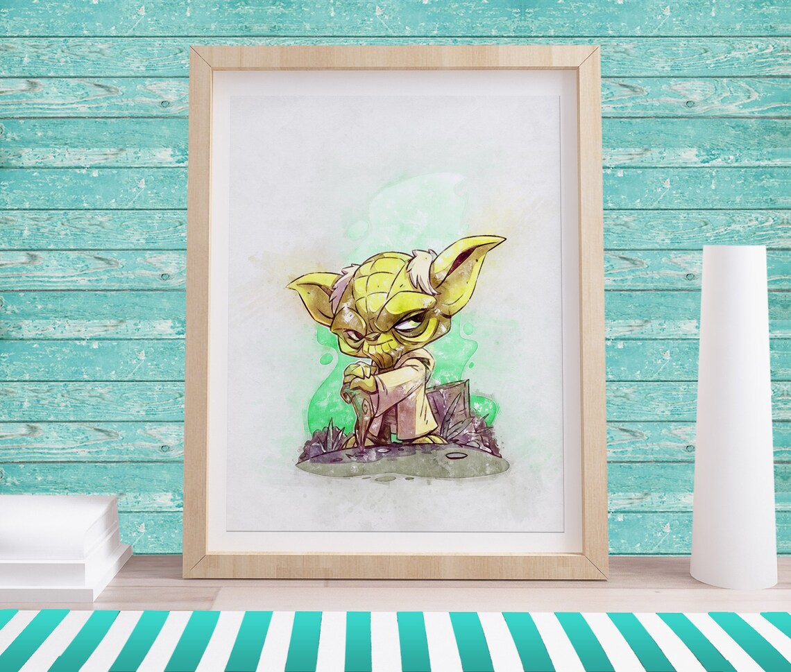 Yoda Star Wars Baby Print Nursery Decor Digital Download Wall Etsy