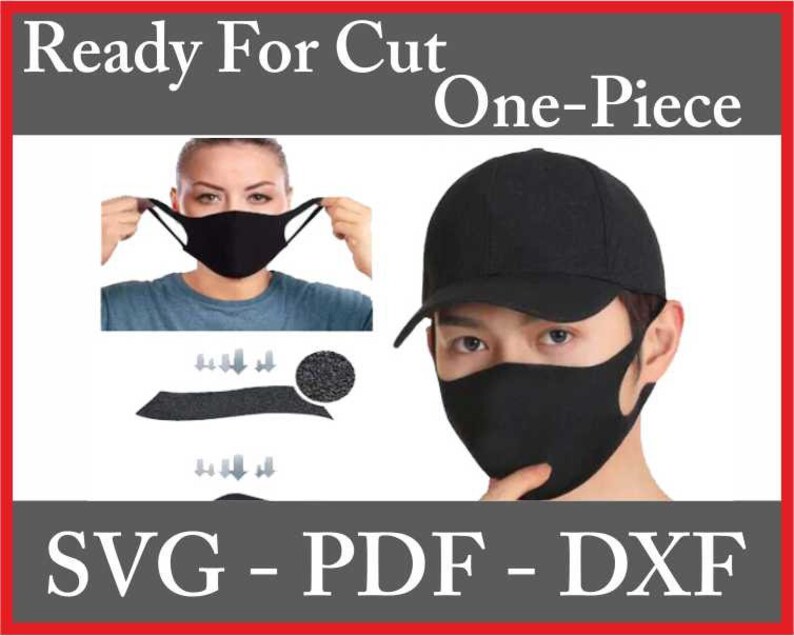 Download Face Mask Svg Dxf 2 Models Pattern Washable Reusable Face ...