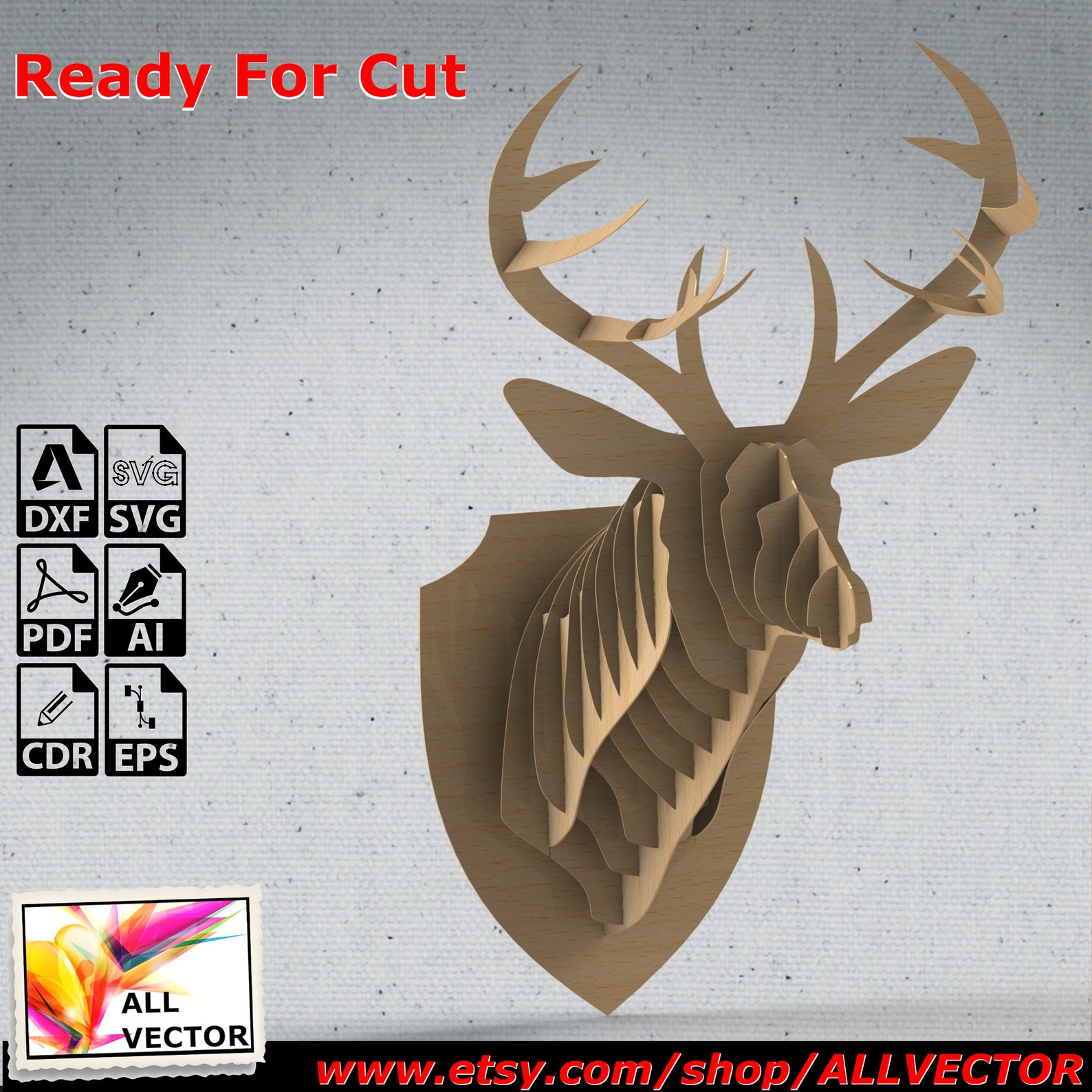 Deer Head 3D Wall Decor Laser Cut CNC Cutting CNC Router | Etsy