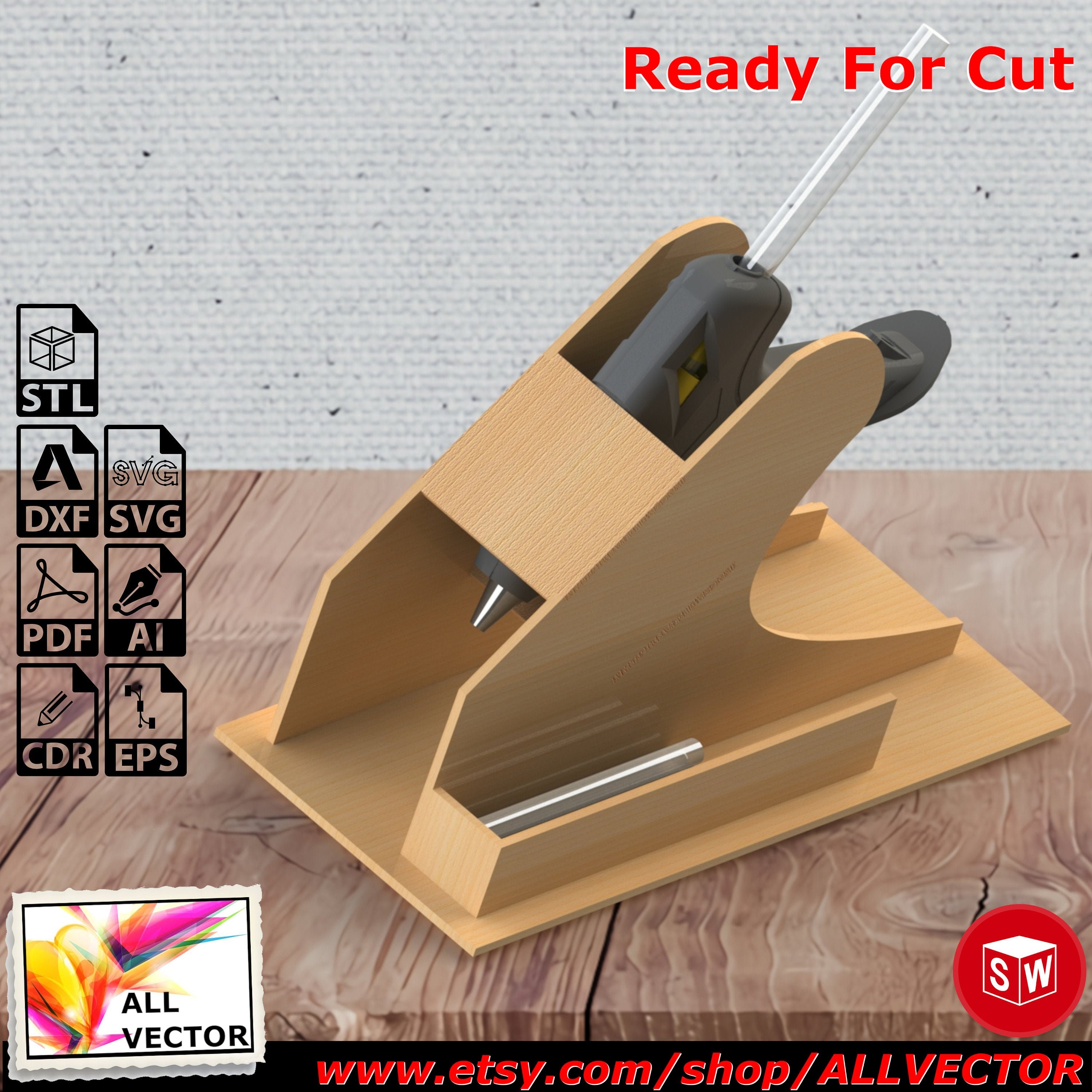 Hot Glue Gun Holder Laser Cut CNC Cutting CNC Router Etsy