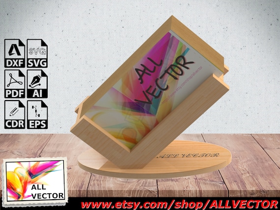 Download Cdr Svg Business Card Holder Laser Cut Files Dxf Drawing Illustration Art Collectibles Kromasol Com