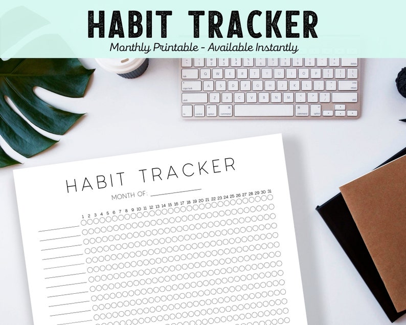 Daily Habit Tracker Printable Minimalist Bullet Journal | Etsy