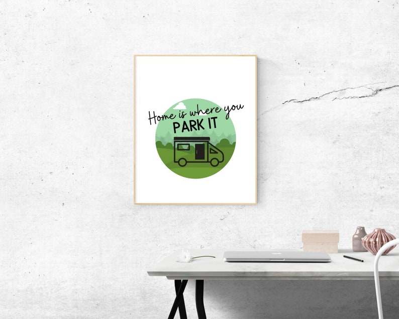 RV Printable Wall Art Home is Where You Park It RV Etsy