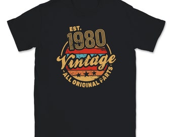 1980 Vintage All Original Parts Limited Edition 40th Cake Celebrate 40th Blow Candle Birthday Party Blast Unisex T-Shirt EST