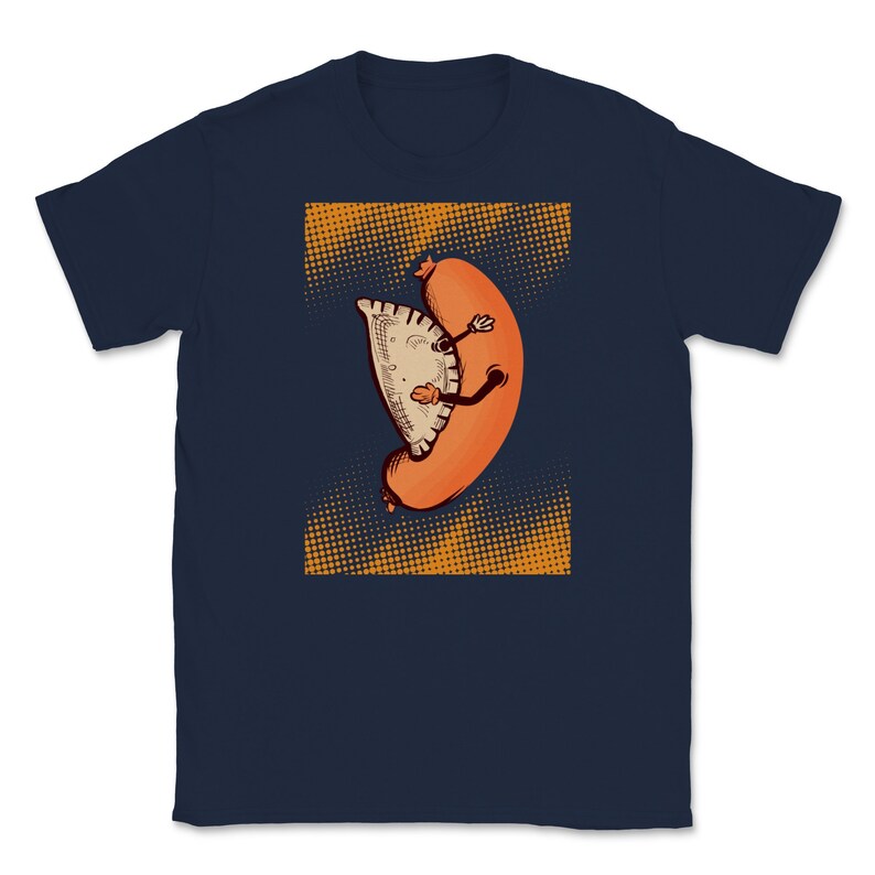 Pierogi Kielbasa Meat Sausage Dumplings Cooking Fan-fried Dough Cuisine Ground Meat Mushrooms Fruits Filling Top Unisex T-Shirt