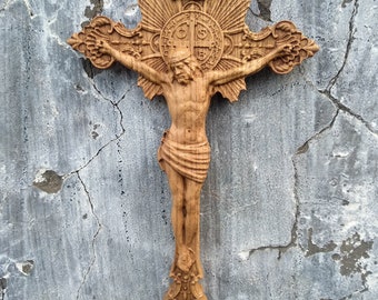 Wooden cross Crucifix Jesus Christ carved wooden cross wall cross wood