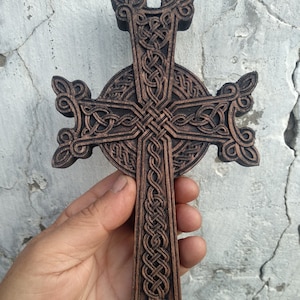 Armenian carved wood cross wooden cross, Carved cross, wooden carved