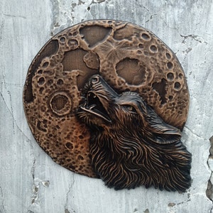 wolf, wall mural wolf, wolf howling at the moon, wall decoration, wolf