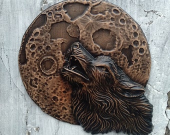wolf, wall mural wolf, wolf howling at the moon, wall decoration, wolf