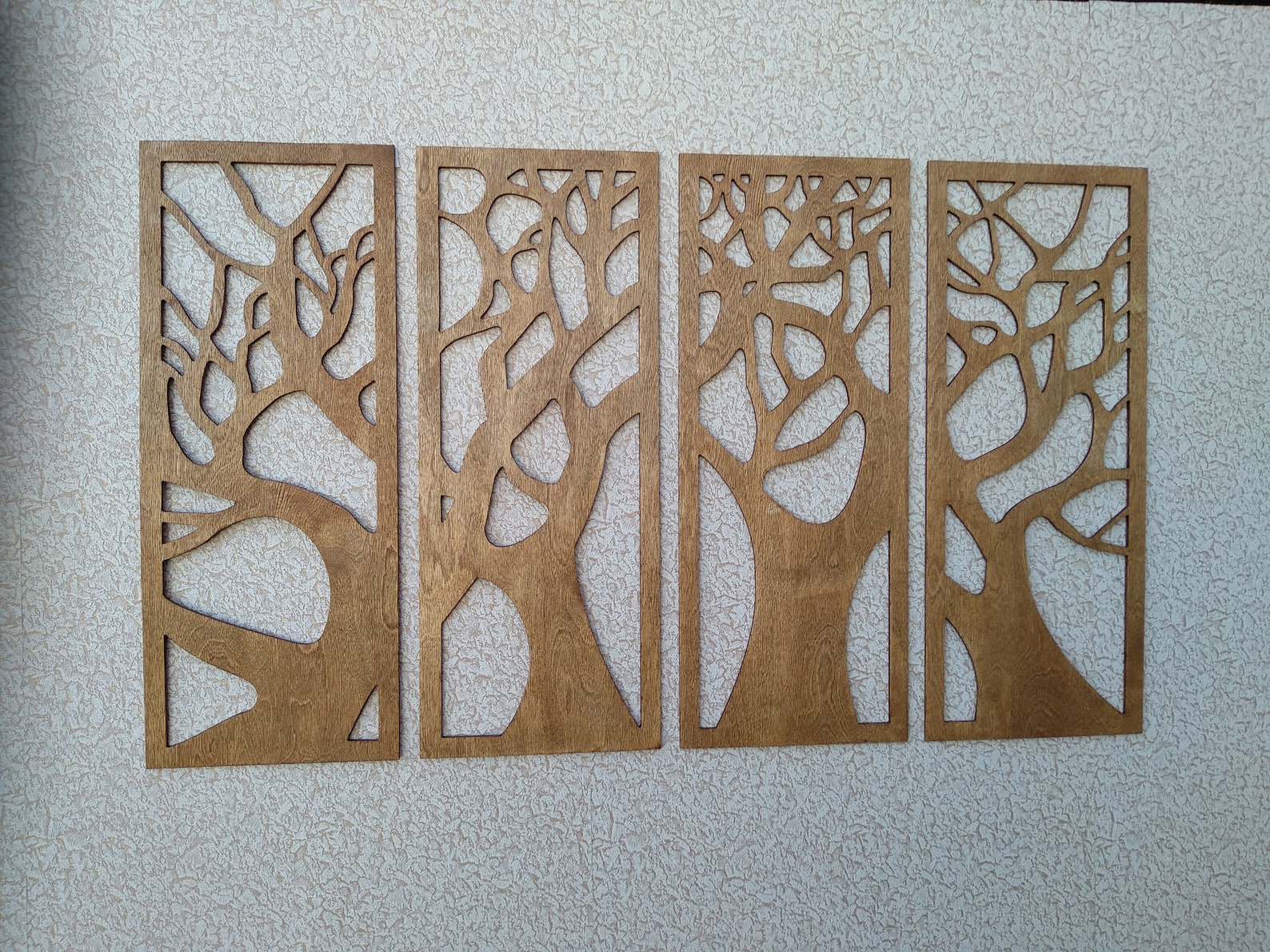 Wooden Wall Art Panel Wood Wall Decor 4 Panel Woodhome Etsy