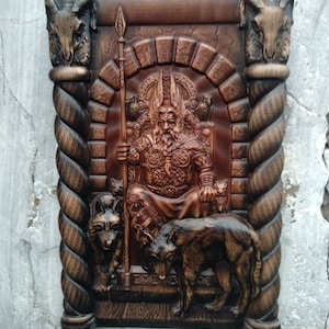 Odin, God viking,Odin Art, Odin Carving, Viking Wood Carving, Viking Wall Art, Viking Wall Decor