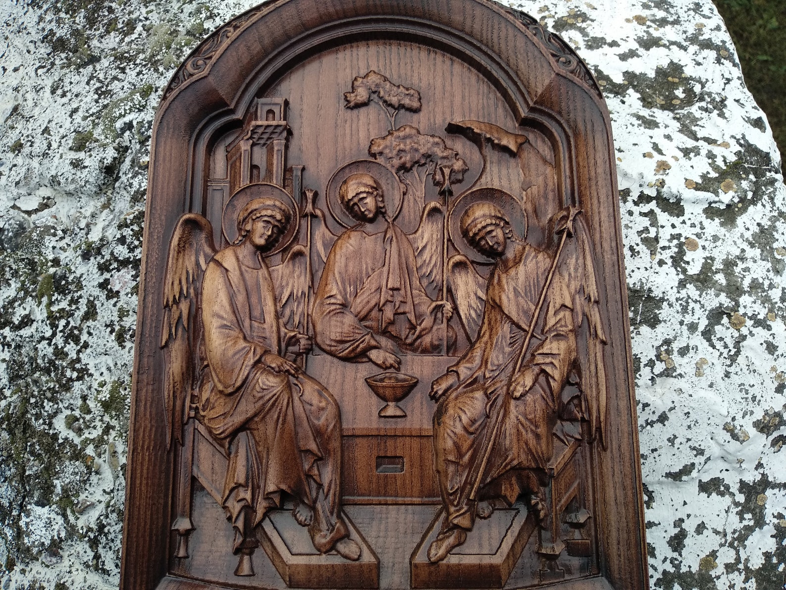 Holy Trinity Wooden Carved Icon holy Trinity - Etsy UK