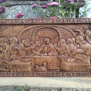 Last supper carving wood, Christ The Last Supper religion icons &quot;JESUS&quot; Last supper Wood carved religious Icon