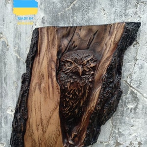 Owl Wooden carved, Carved Owl,Wood Owl