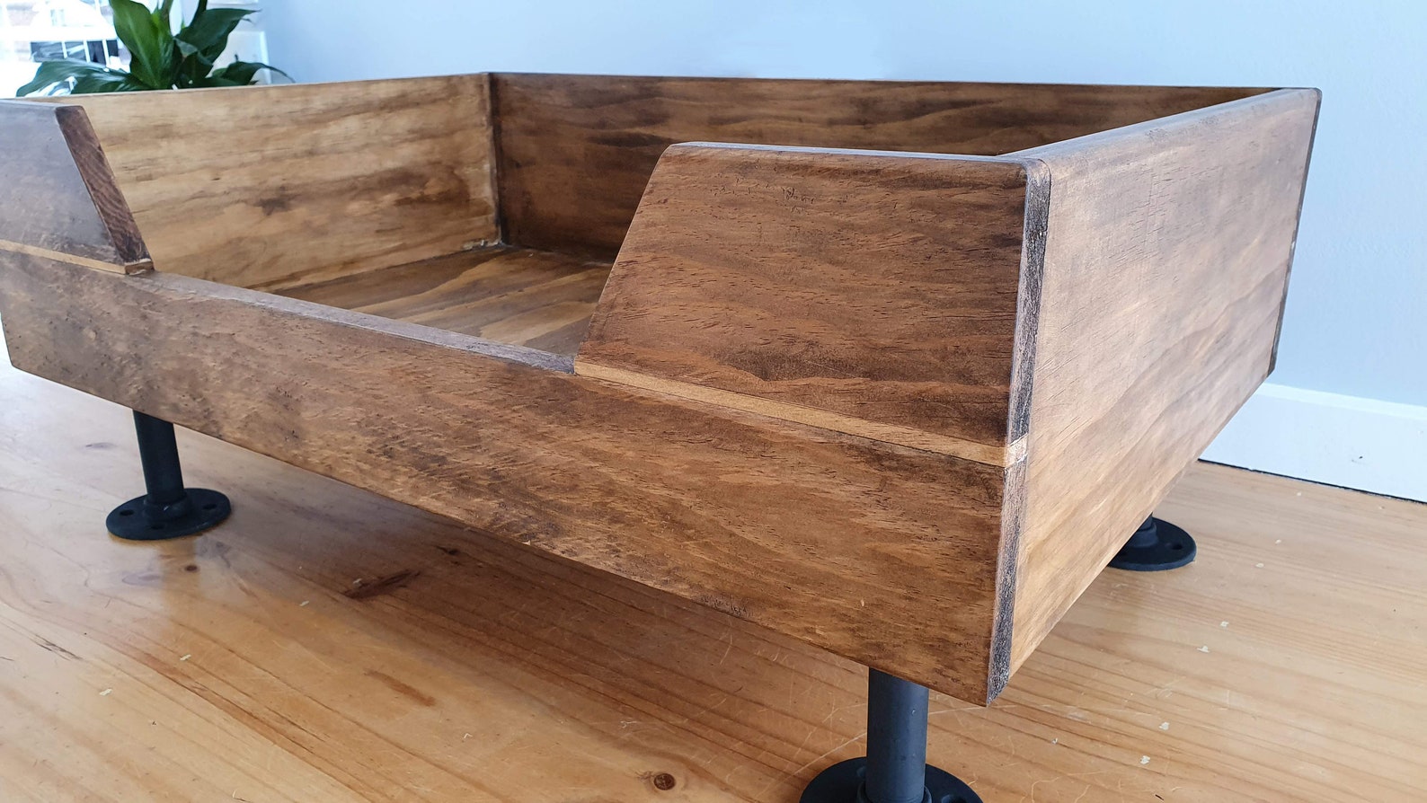 Timber Dog Bed with Industrial Style Pipe Legs Etsy