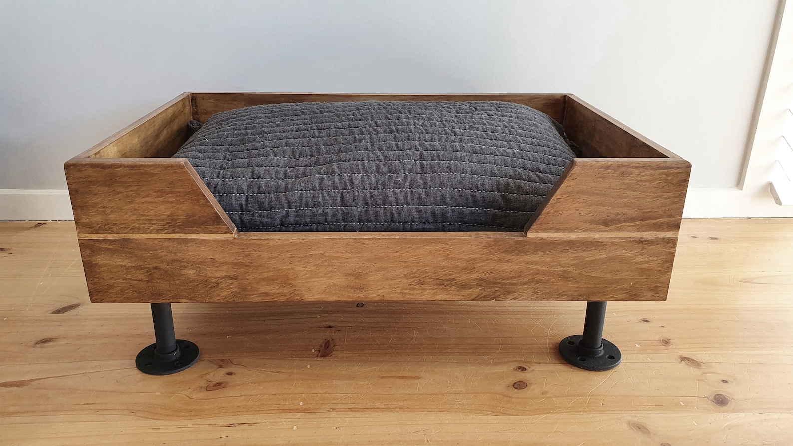 Timber Dog Bed with Industrial Style Pipe Legs Etsy
