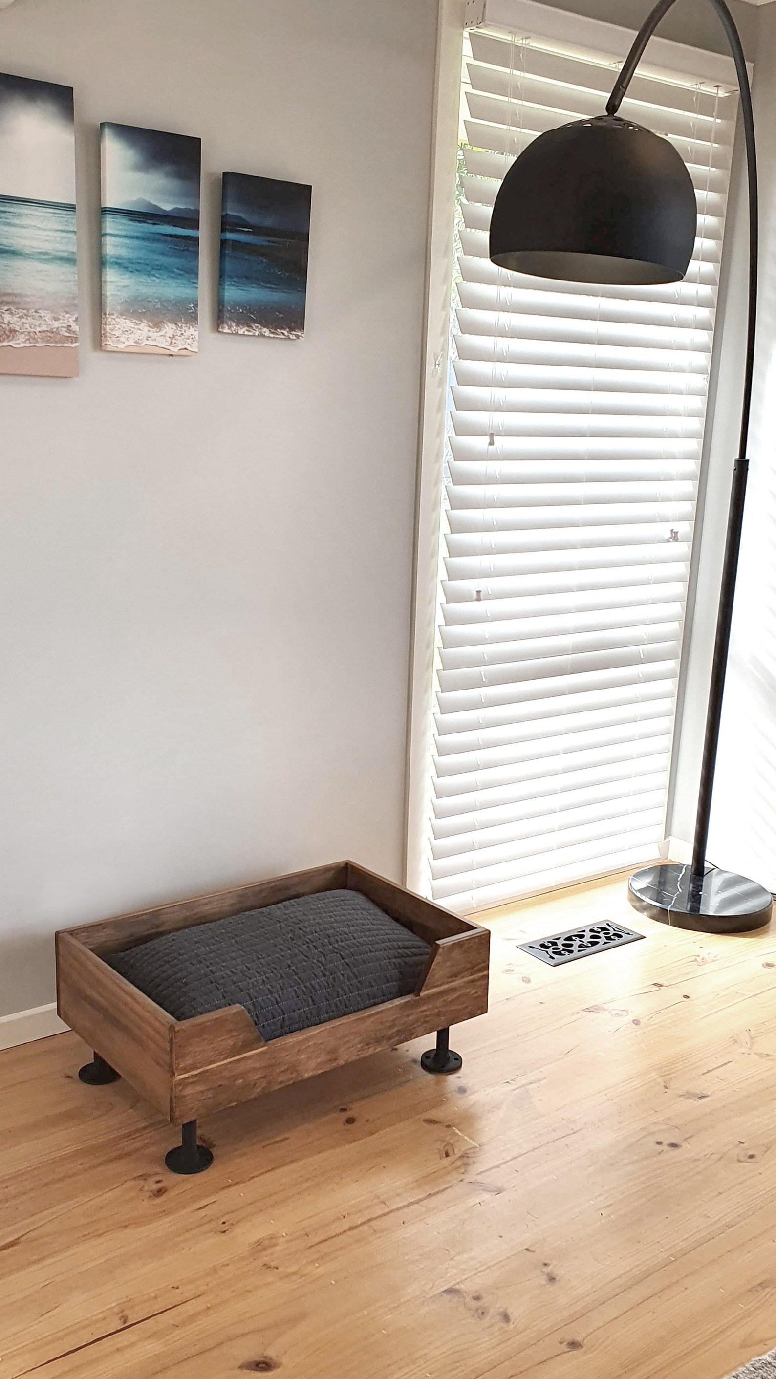 Timber Dog Bed With Industrial Style Pipe Legs Etsy