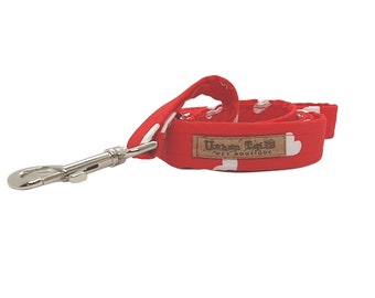 Red Love Heart Valentine dog leash/ lead