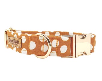 Mustard Polka Dot Dog Collar