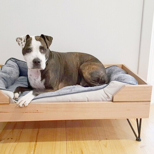 Timber Dog Bed With Industrial Style Pipe Legs Etsy