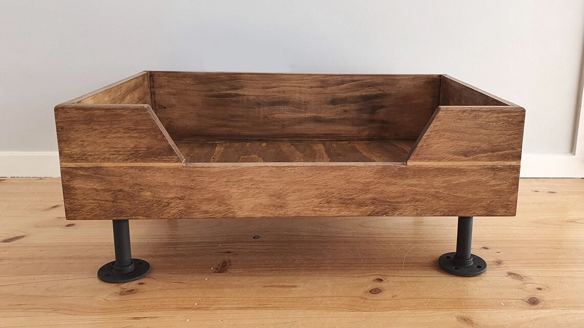 Timber Dog Bed with Industrial Style Pipe Legs Etsy