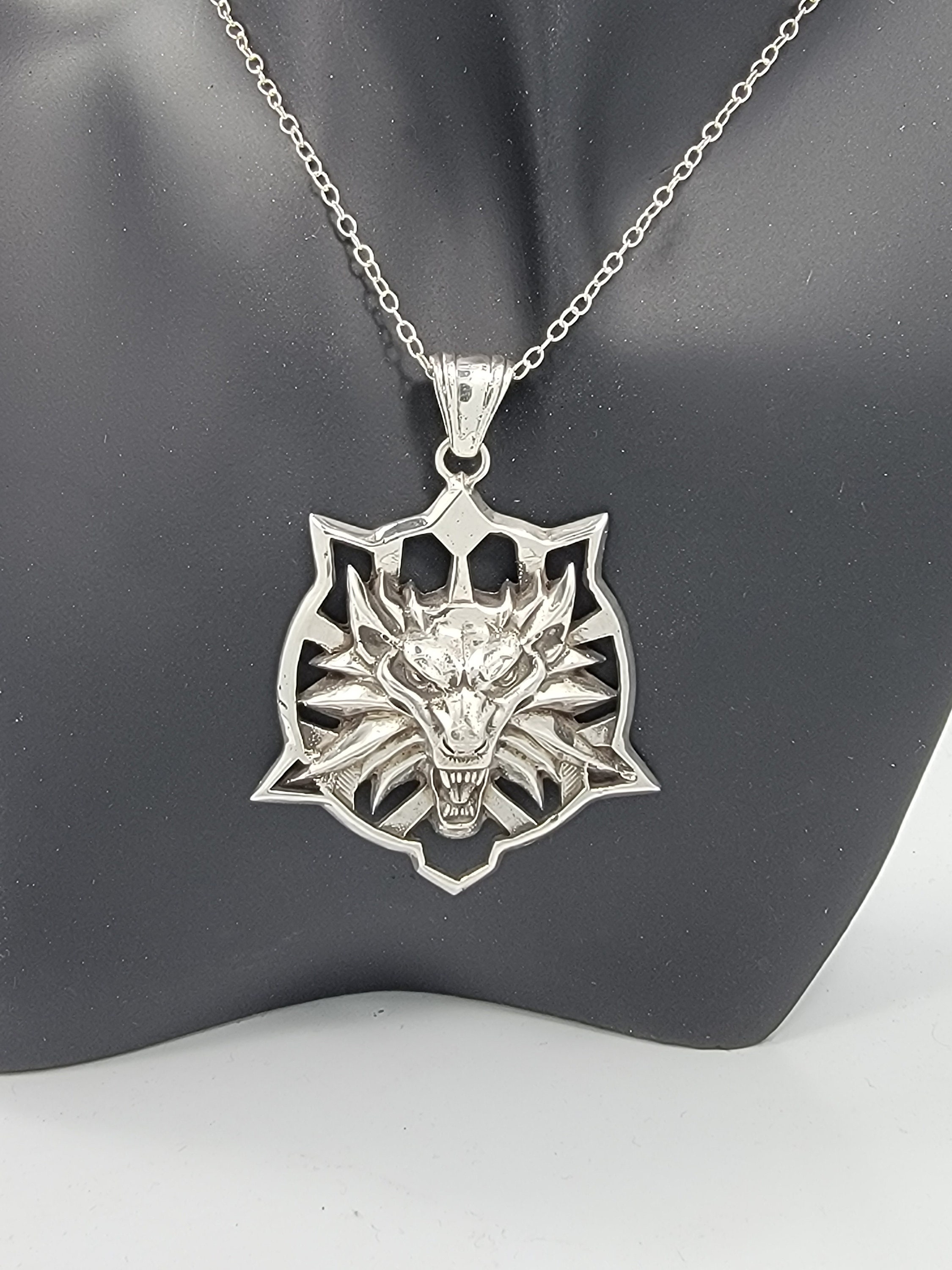 Pendentif Loup De Geralt - The Witcher En Argent 925, Pièce Artisanale Neuve Avec étiquettes
