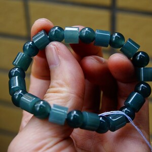 Certificado 100% Natural Grau A Gelado Translúcido Azul Céu Água Jadeíta Contas Redondas Pulseira de Contas 7,4” Elástico 3210