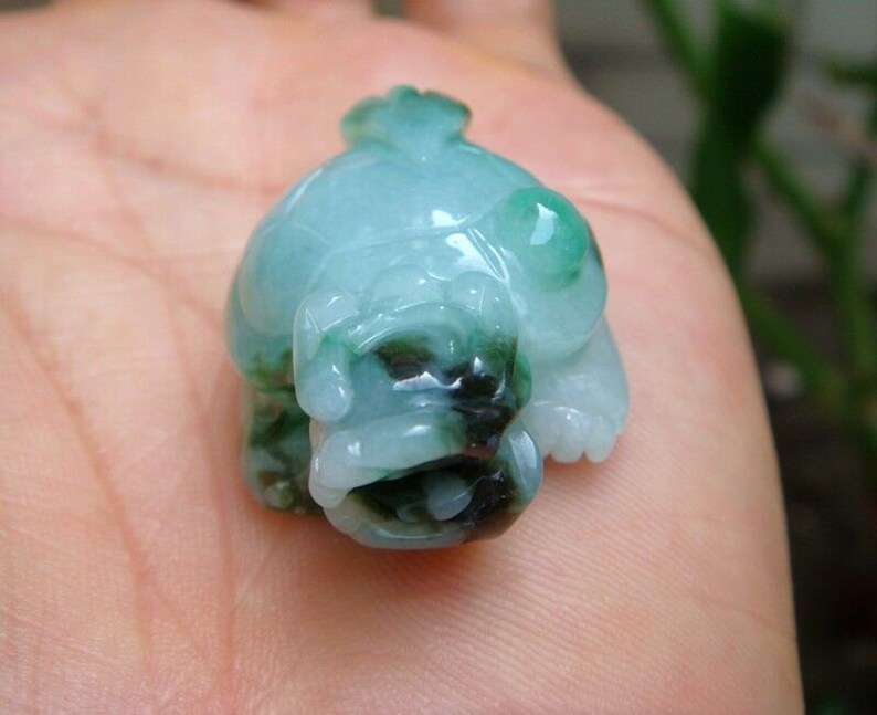 A type Jadeite Jade Certified 100/% Natural Untreated Grade A Handmade Carved Longevity Turtle\u957f\u5bff\u9f9f Pendant Necklace Burma Gemstone 9060