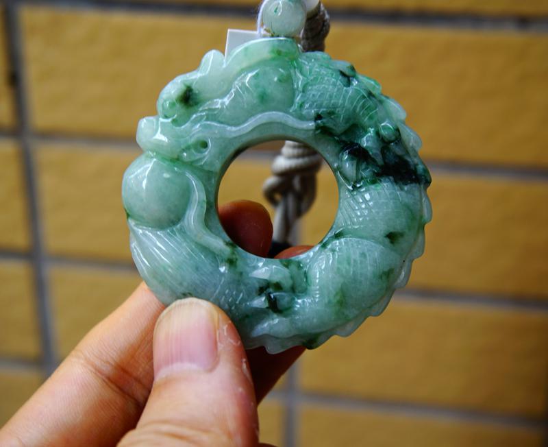 55x11mm Certified 100% Natural Grade A Jadeite Jade Green Black