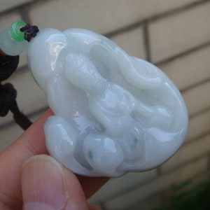 42mm Green type A Grade A 100% Natural Jadeite Carved Kwanyin  Pendant Gemstones Jewelry certificate 472